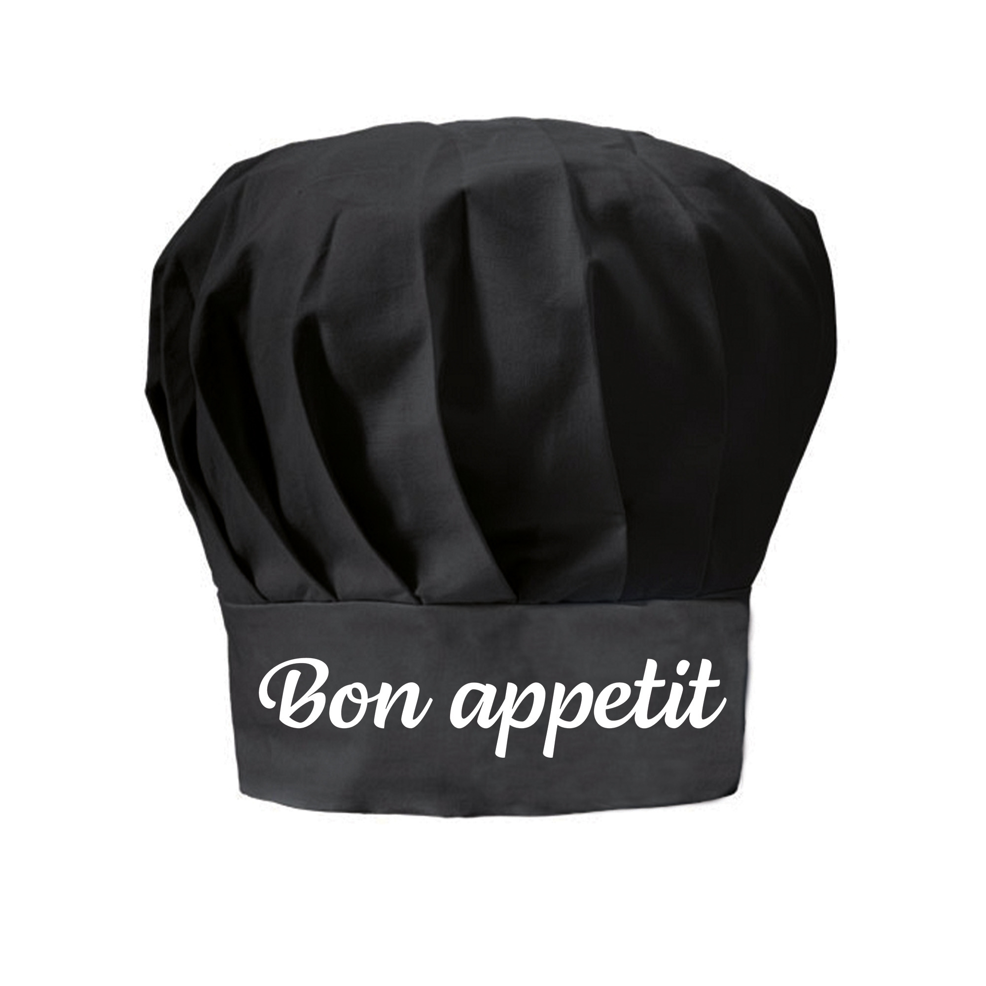 Bon appetit cadeau- verkleed koksmuts zwart volwassenen
