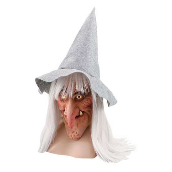 Carnaval-Halloween Heksen verkleed masker met hoed