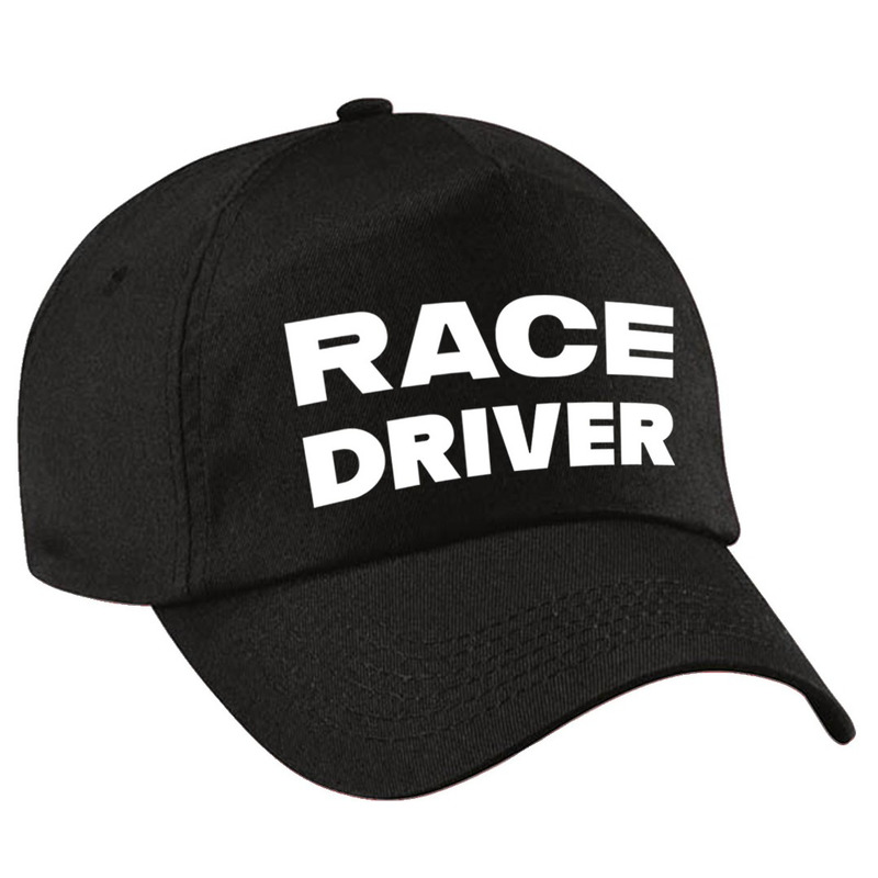 Carnaval verkleed pet-cap race driver-auto coureur zwart jongens en meisjes