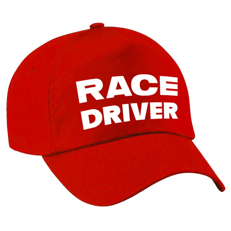 Carnaval verkleed pet race driver-auto coureur rood voor dames en heren