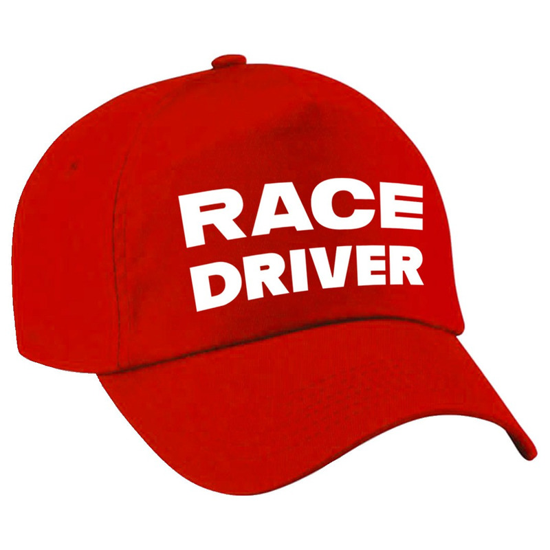 Carnaval verkleed pet race driver-auto coureur rood voor jongens en meisjes
