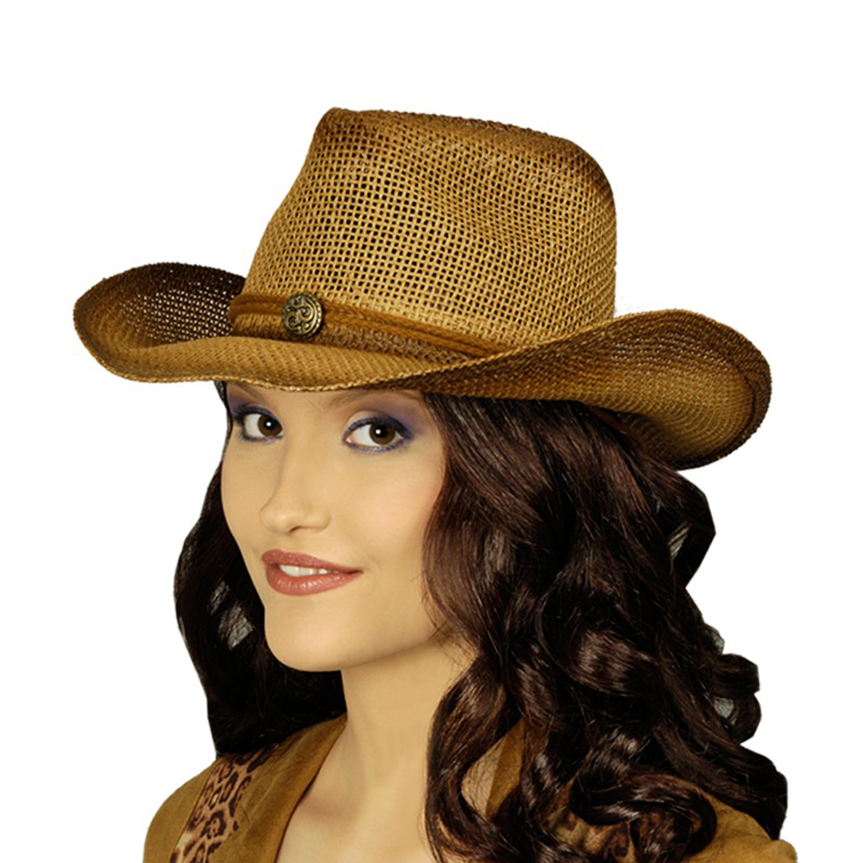 Chaks Cowboy-rodeo hoed bruin volwassenen stro Carnaval accessoires