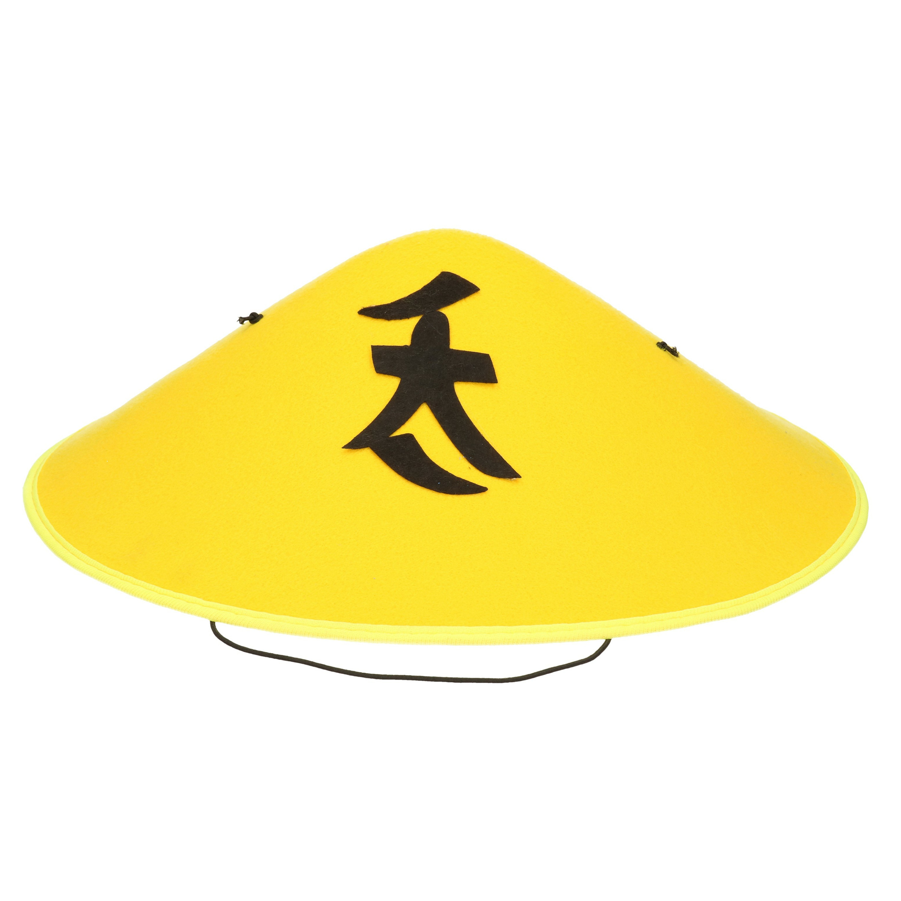 Chinese Aziatische hoed geel verkleed accessoire