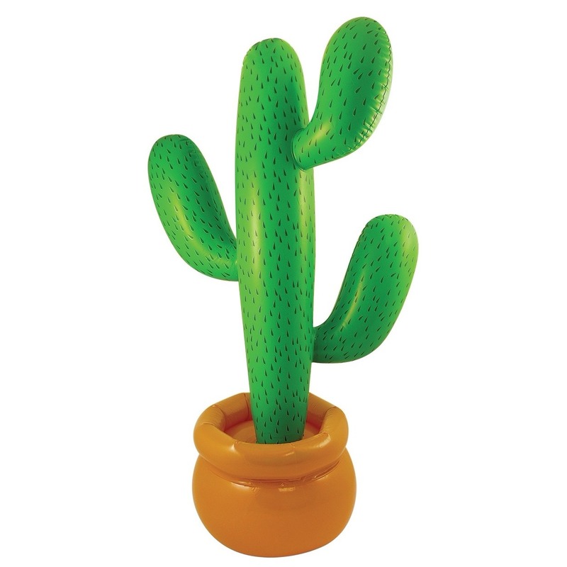 Decoratie cactus opblaasbaar XL 170 cm