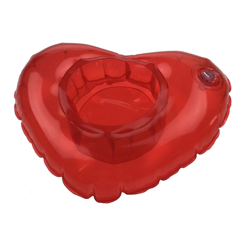 Drijvende bekerhouder rood hart 20 cm