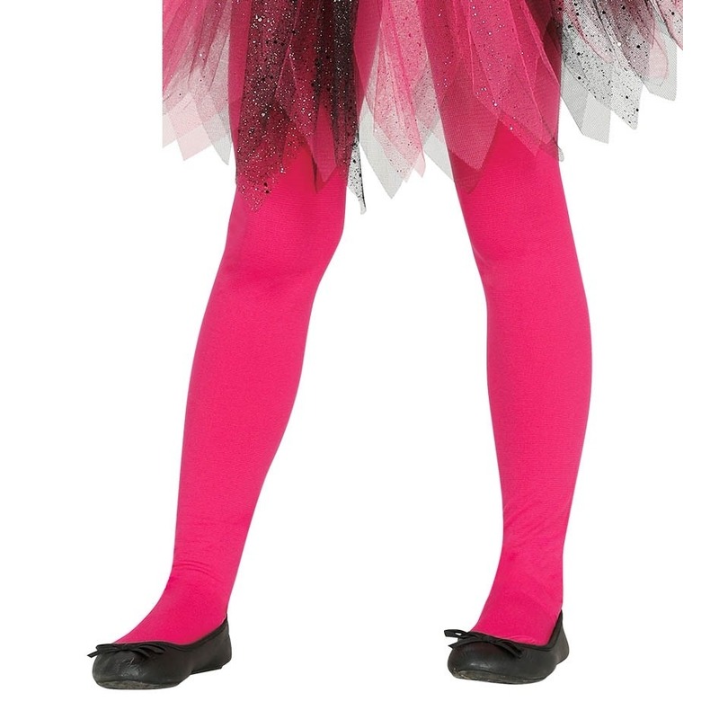 Fuchsia roze verkleed panty 15 denier voor meisjes
