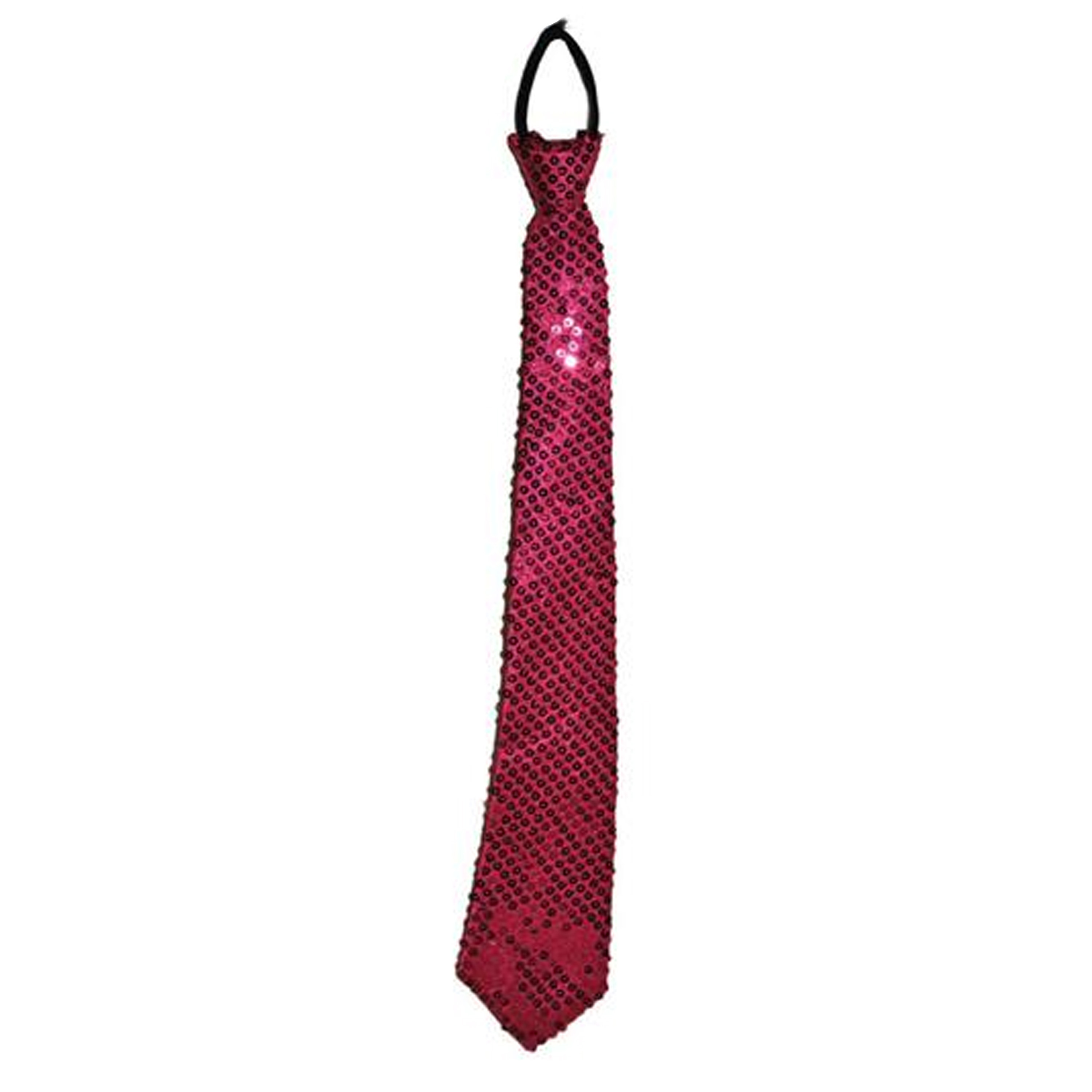Funny Fashion Carnaval verkleed stropdas met glitter pailletten roze polyester heren-dames
