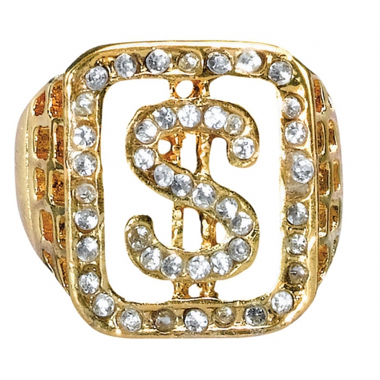 Gangster gouden ring met diamanten