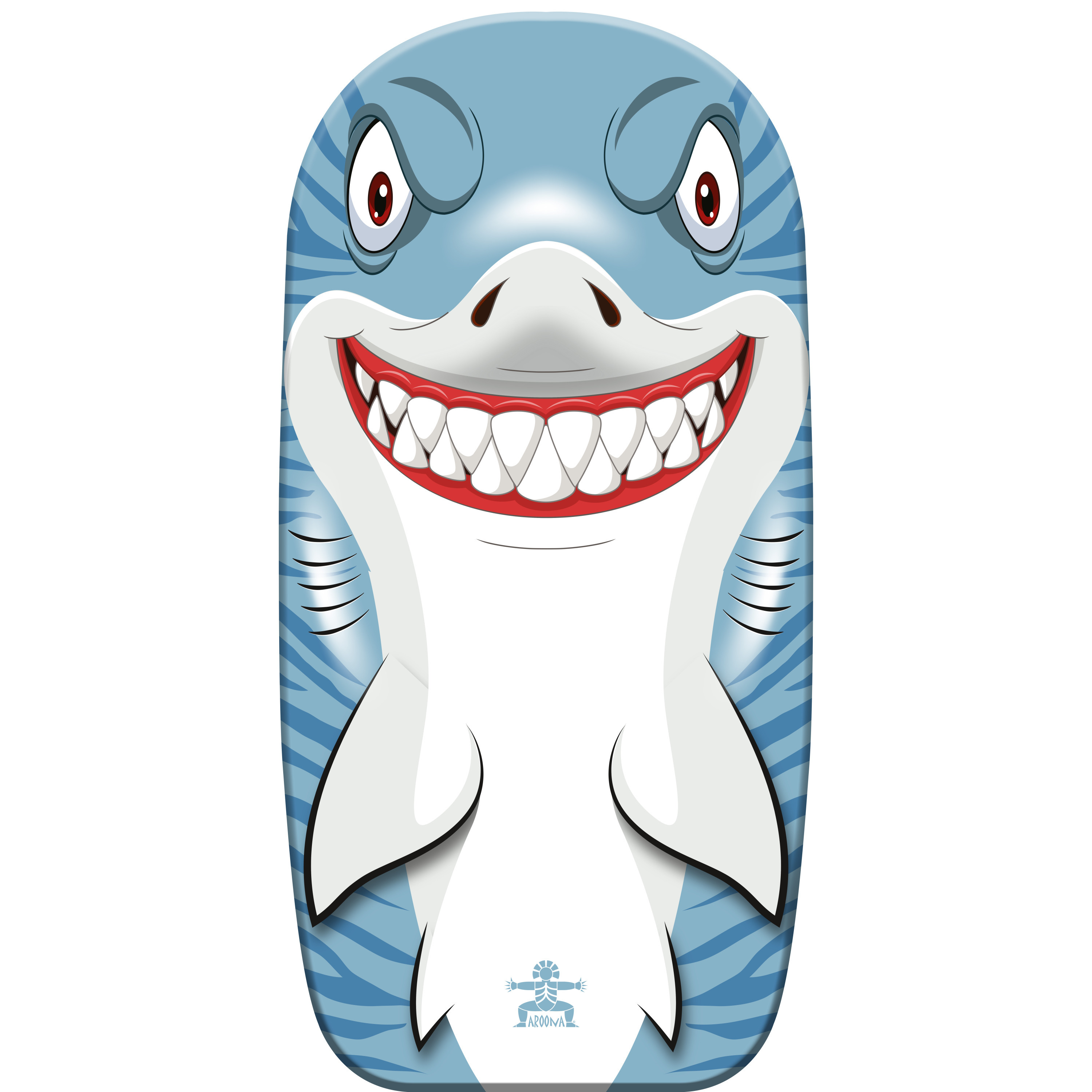Gebro Bodyboard haai - kunststof - lichtblauw/wit - 82 x 46 cm