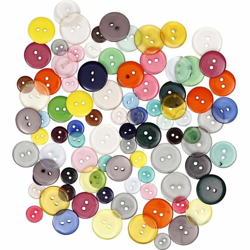 Gekleurde ronde knoopjes 100 stuks