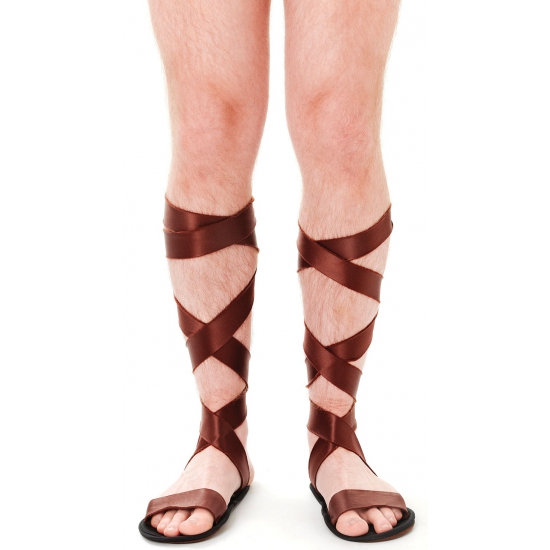 Grieks-Romeins thema verkleed bruine sandalen voor volwassenen