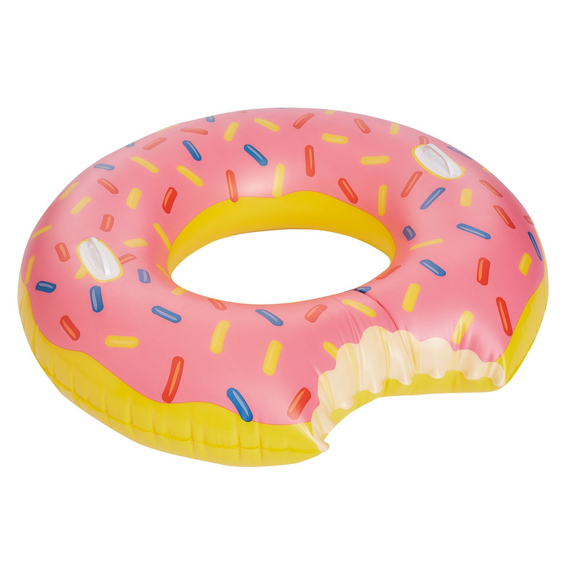 Grote opblaasbaar donut zwemband roze 104 cm