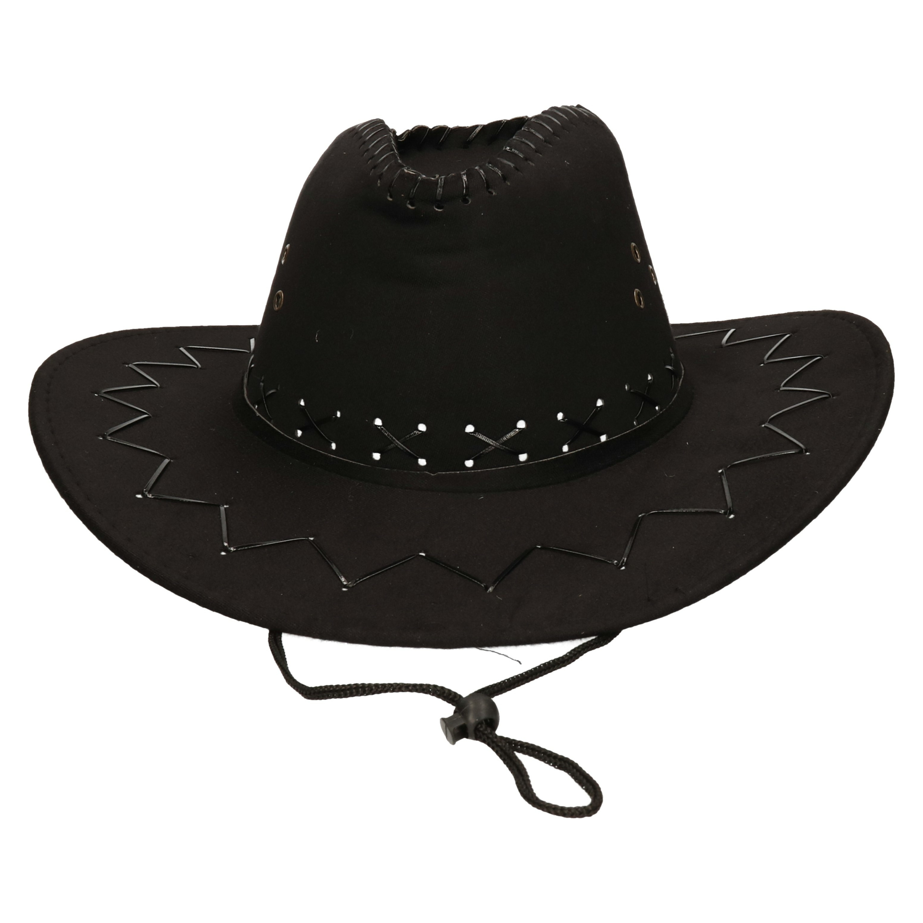Guirca Carnaval verkleed Cowboy hoed Dallas zwart voor volwassenen Western thema