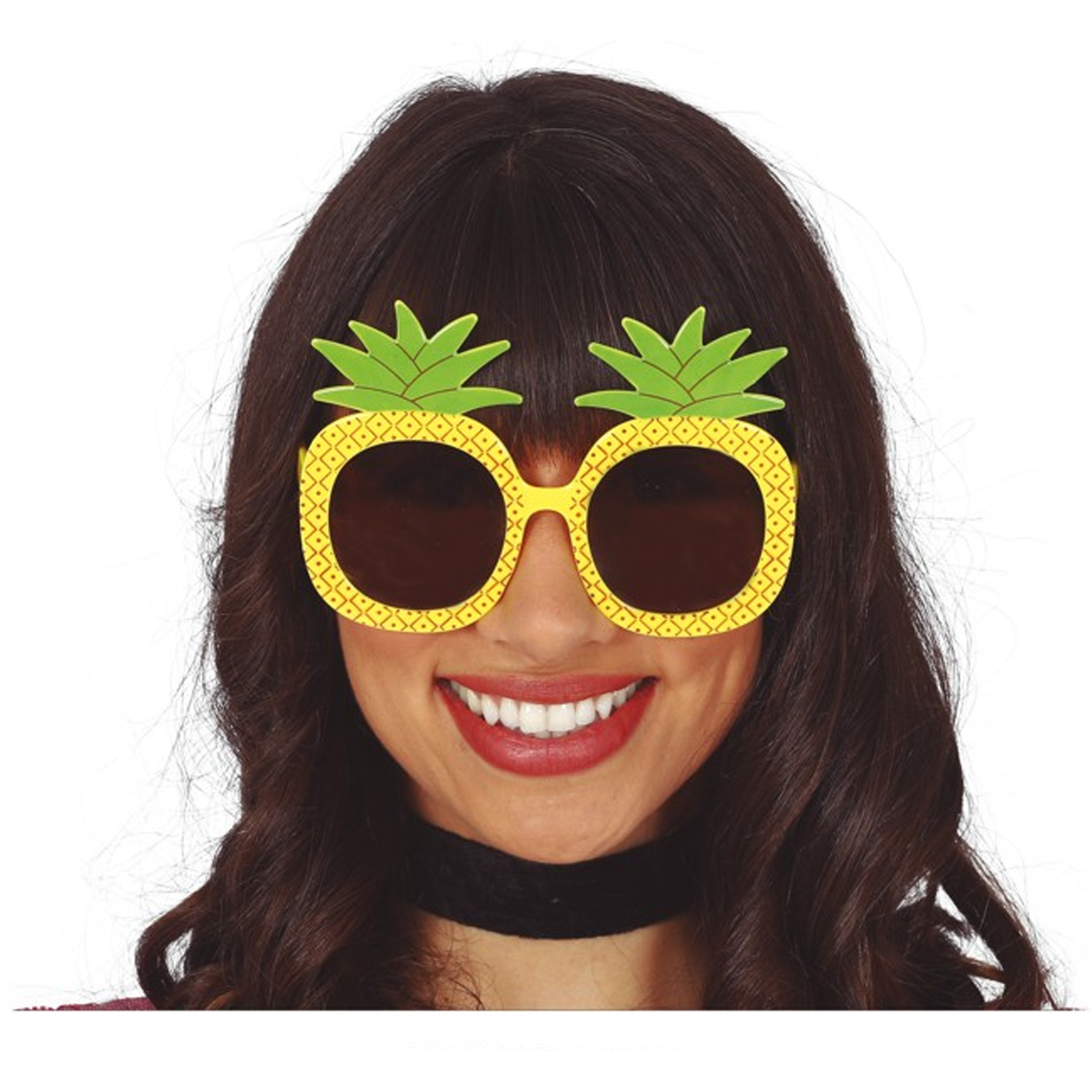 Guirca Carnaval-verkleed party bril Ananas Tropisch-Hawaii thema plastic volwassenen