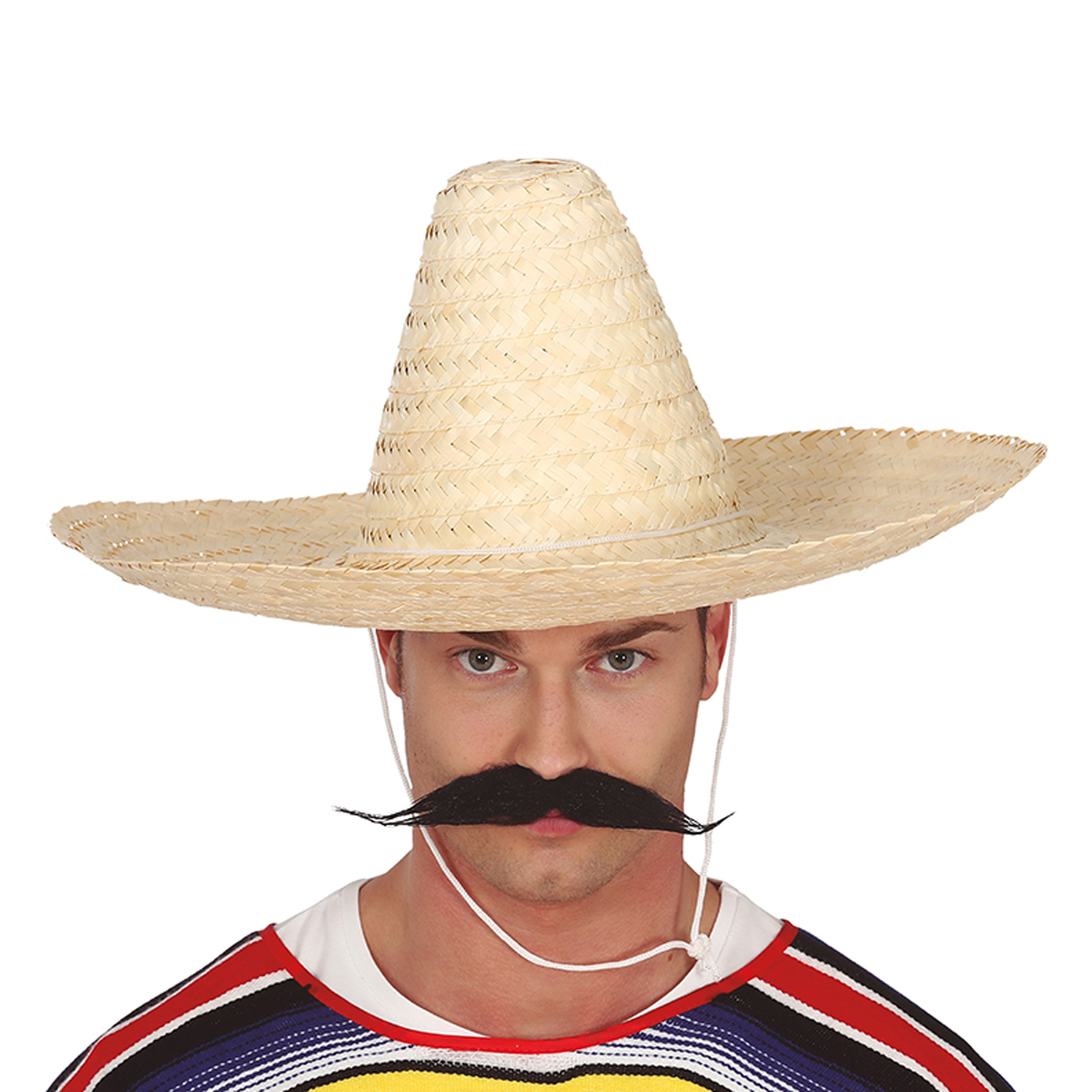 Guirca Mexicaanse Sombrero hoed voor heren carnaval-verkleed accessoires naturel