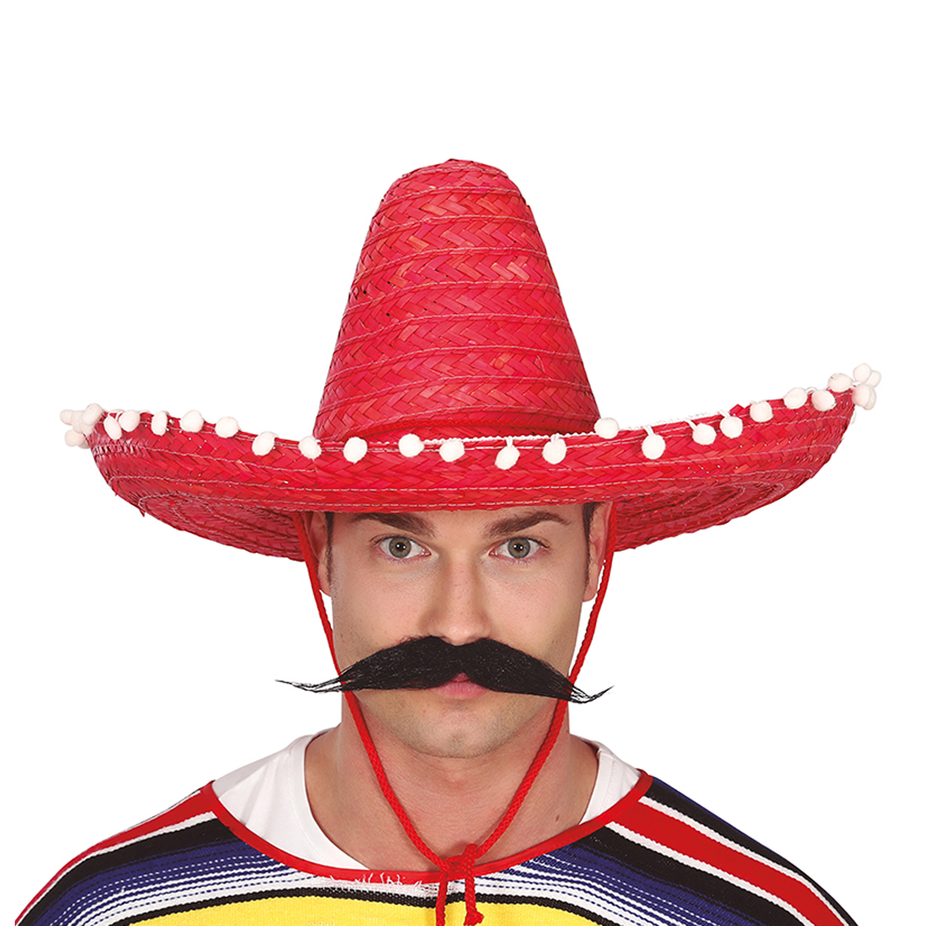 Guirca Mexicaanse Sombrero hoed voor heren carnaval-verkleed accessoires rood D50 cm