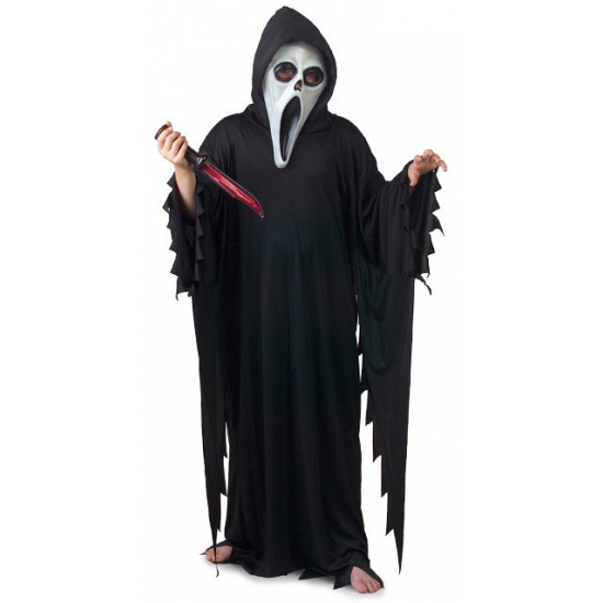 Halloween-horror zwart Scream-Scary Movie kostuum voor jongens-meisjes-kinderen