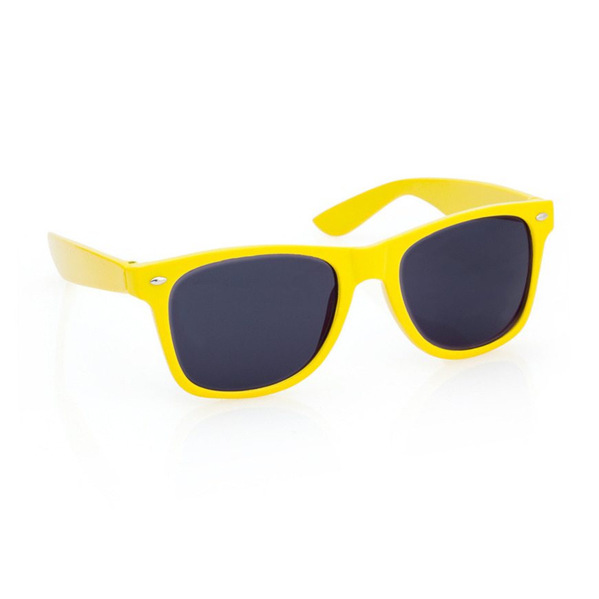 Hippe party zonnebril geel volwassenen