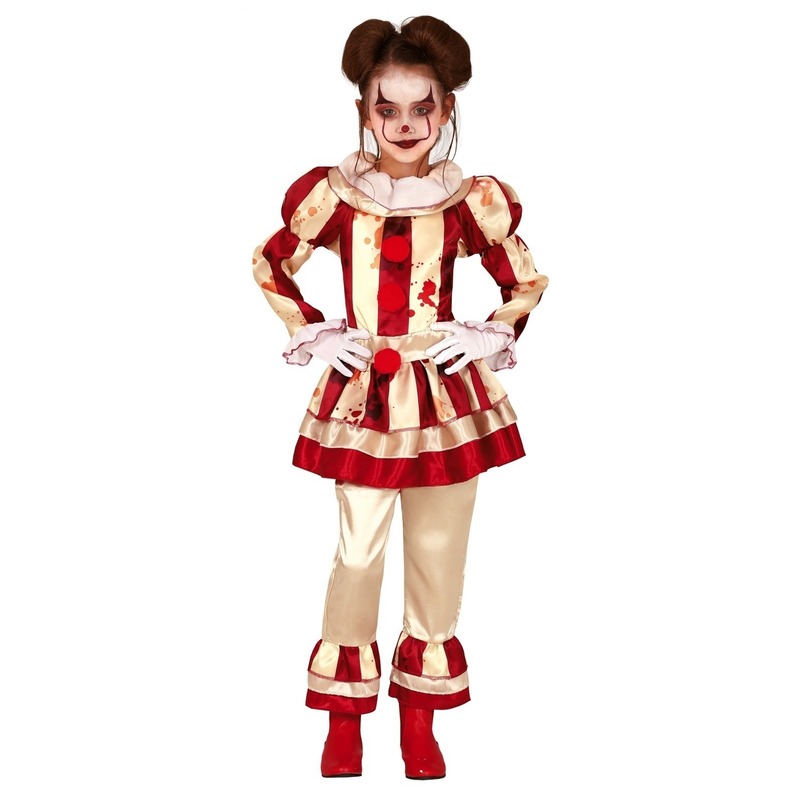 Horror clown verkleed pak voor meisjes