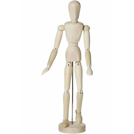 Houten anatomie model tekenpop man 30 cm