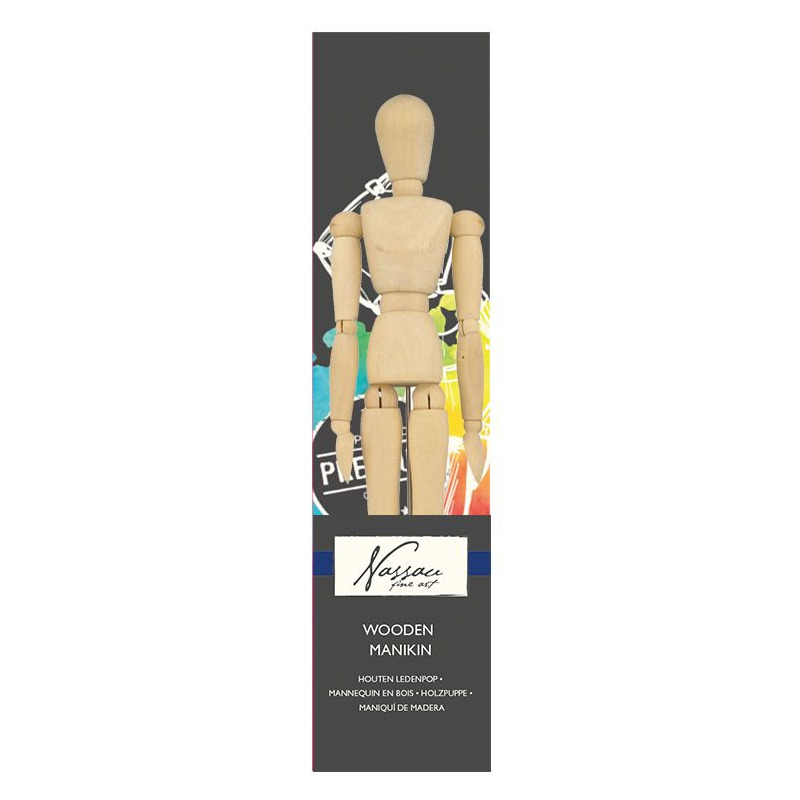 Houten anatomie model tekenpop-mannequin man 30 cm