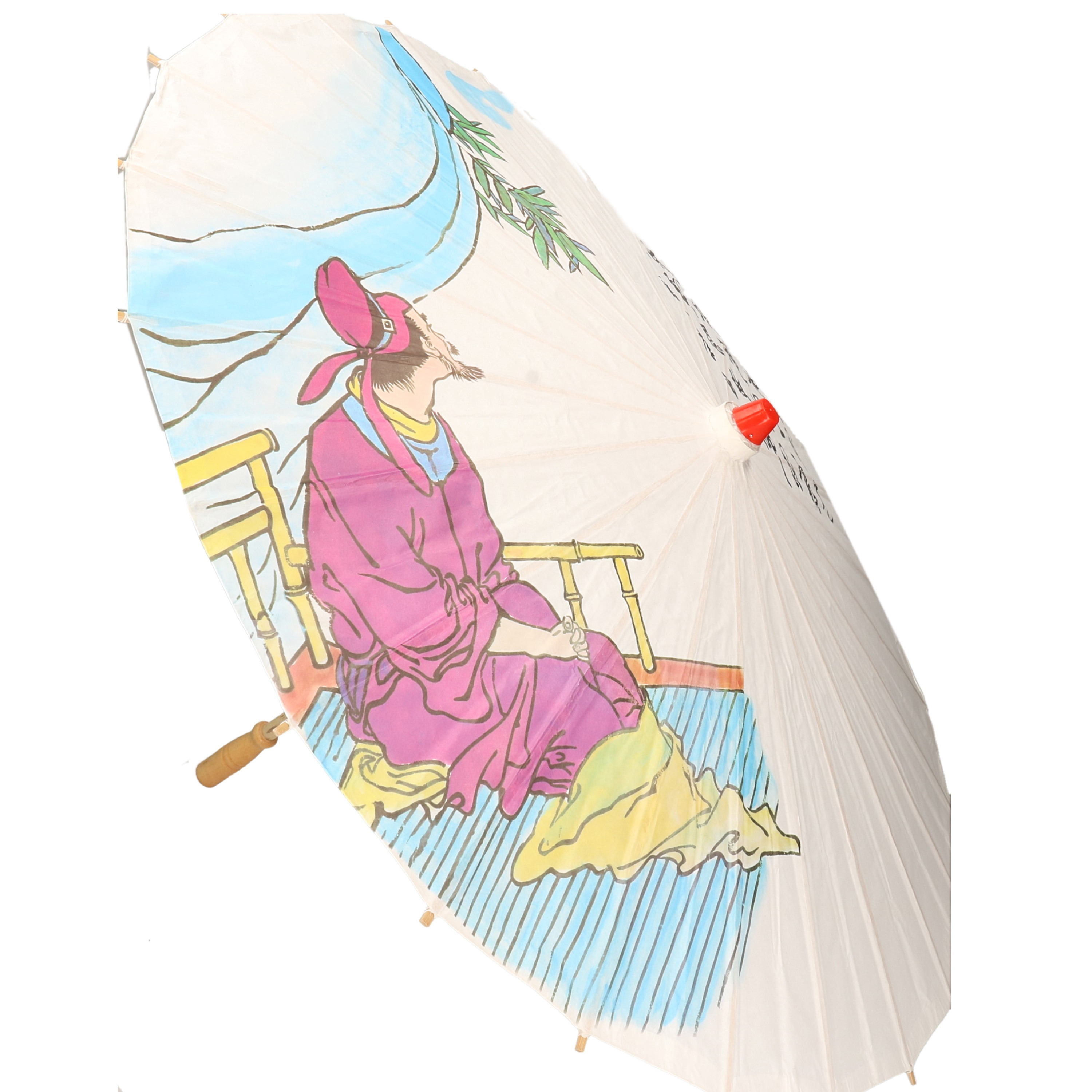Houten paraplu Japanse tekens 85 cm