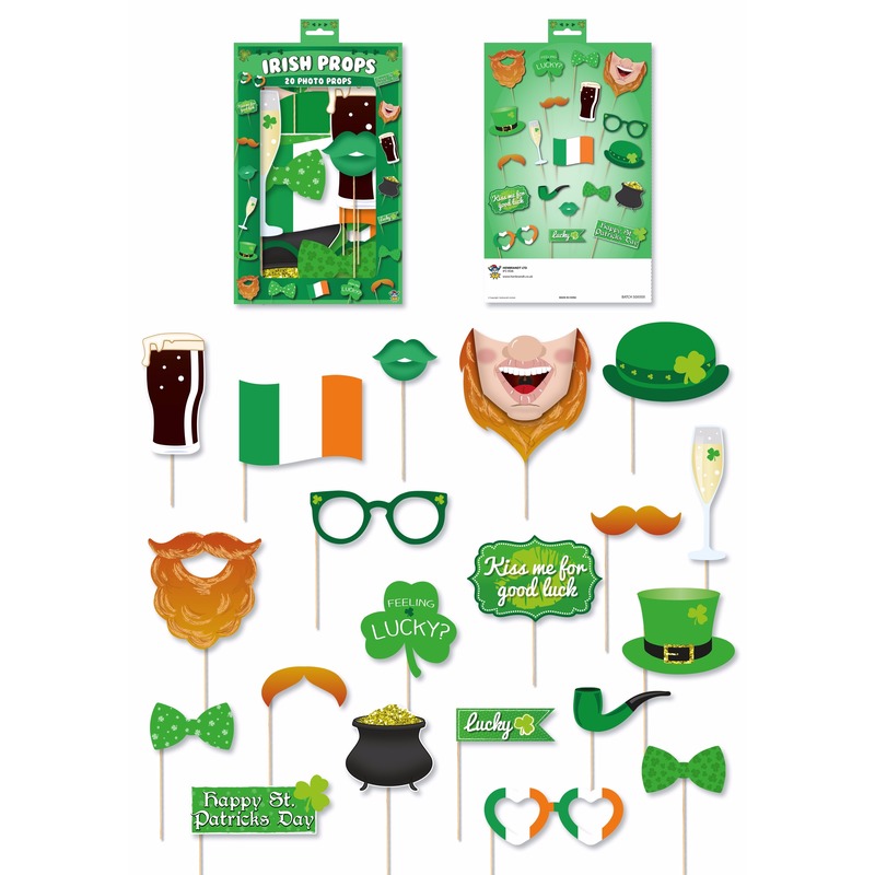 Ierse groene foto accessoires op een stokje
