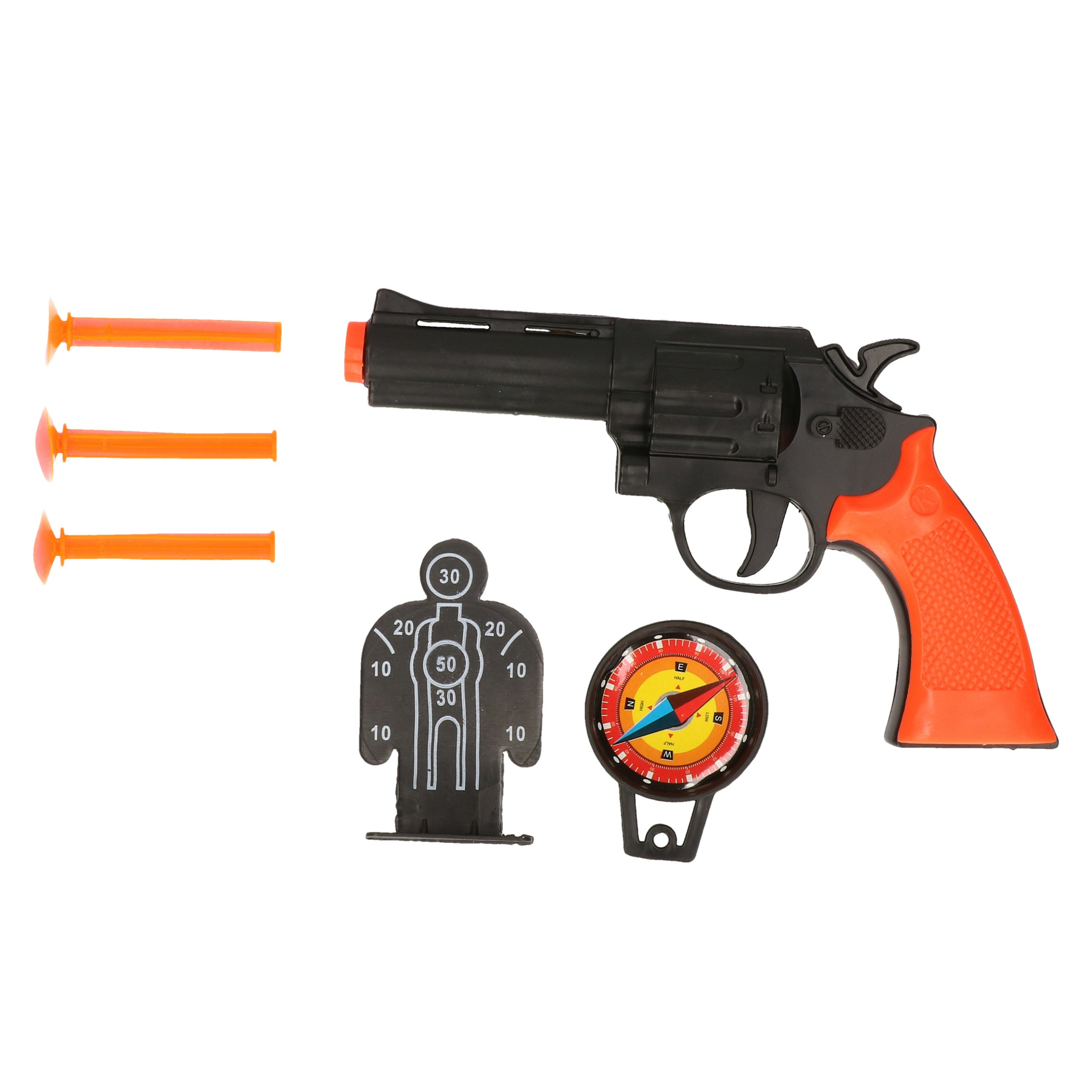 Jonotoys Politie speelgoed pistool en accessoires kind verkleed rollenspel plastic 15 cm