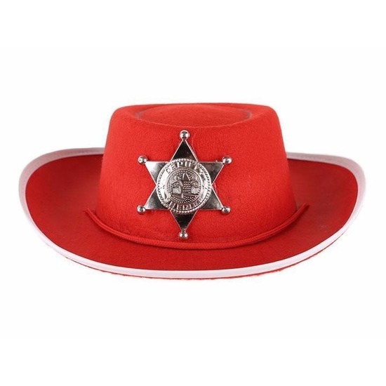 Kinder cowboy hoed rood