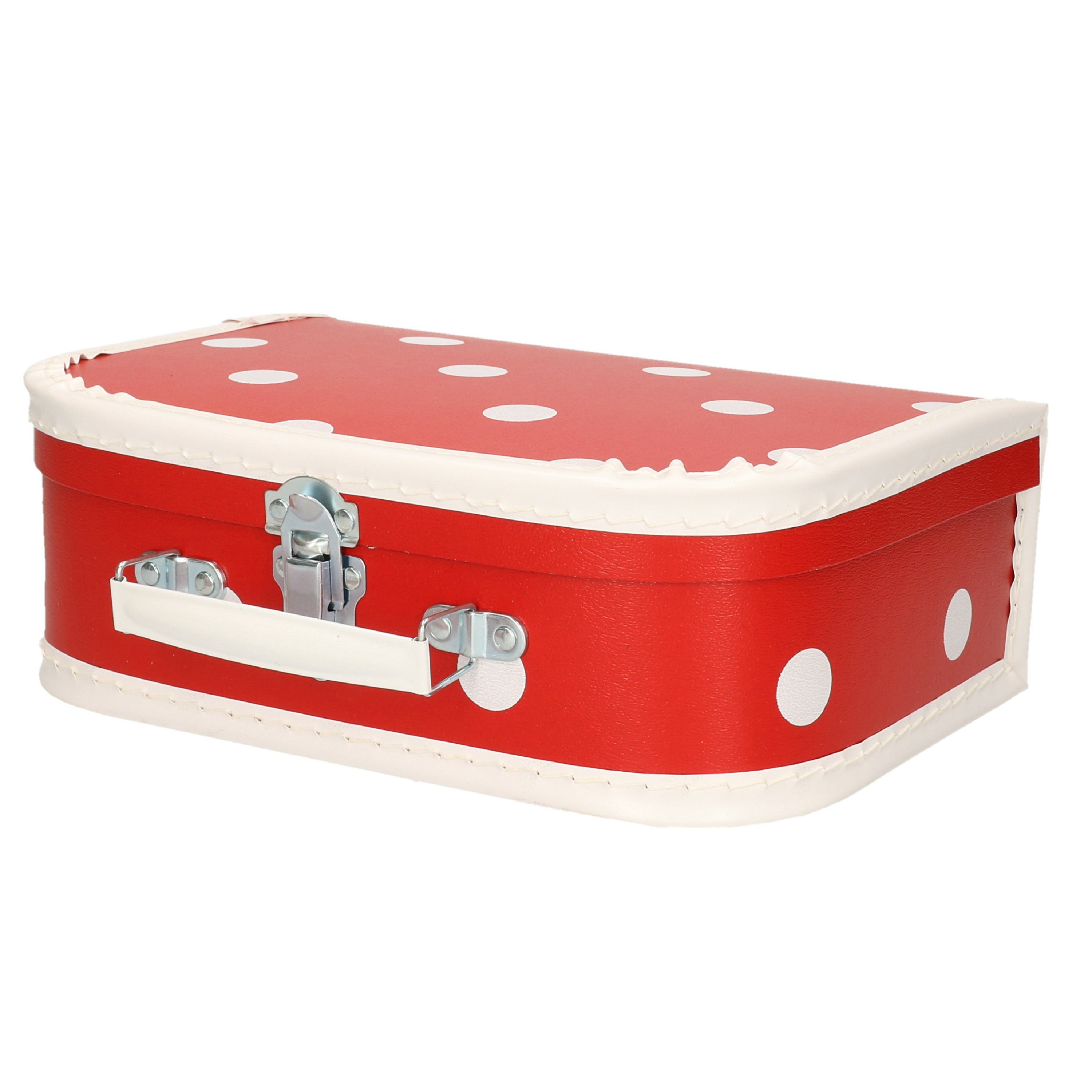 Kinderkoffertje rood witte stip 35 cm