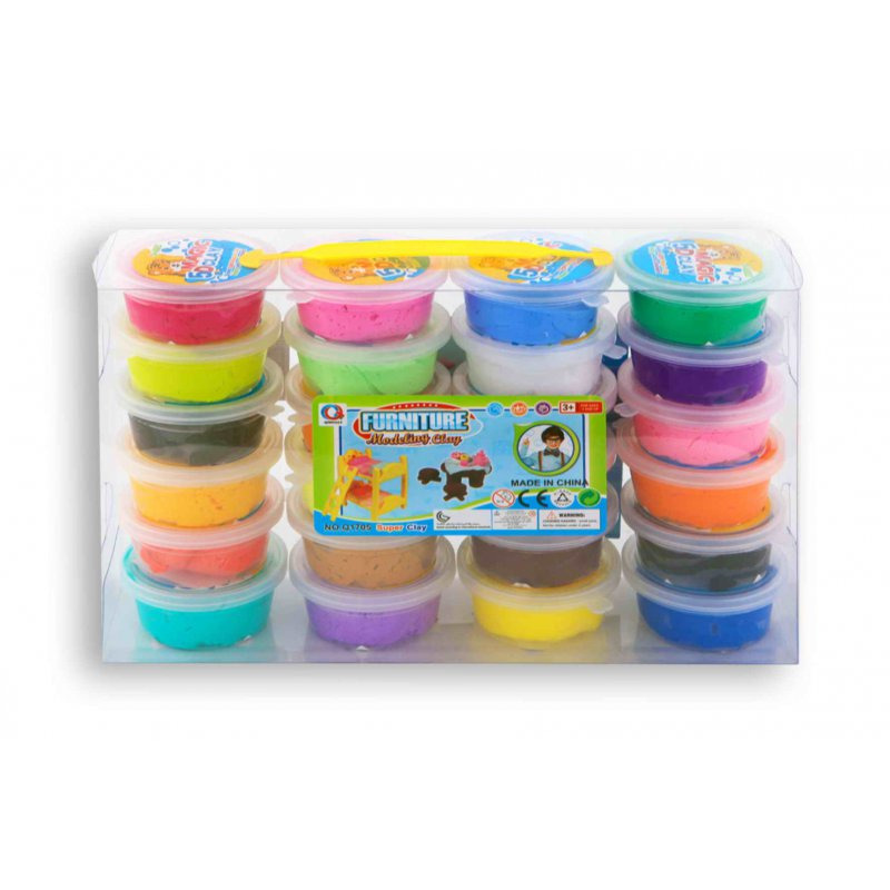 Kleiset met 24x kleuren klei speelgoed voor kinderen