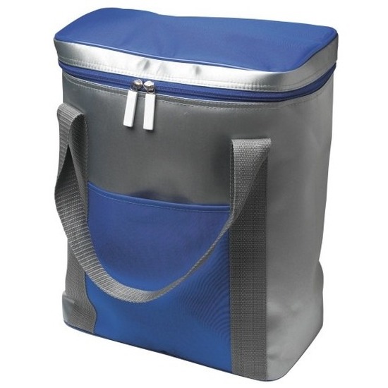 Koelbox-koeltas zilver-blauw 15 liter