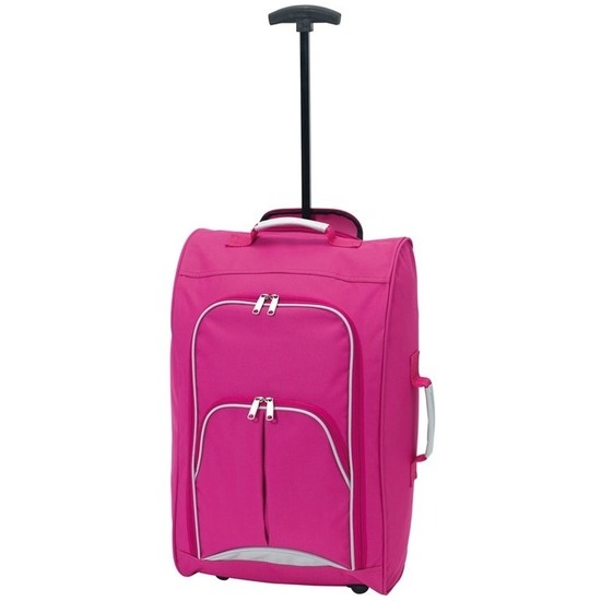 Koffer op wieltjes roze 55 cm