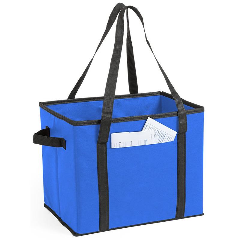 Kofferbak-kasten opberg tas blauw voor auto spullen 34 x 28 x 25 cm