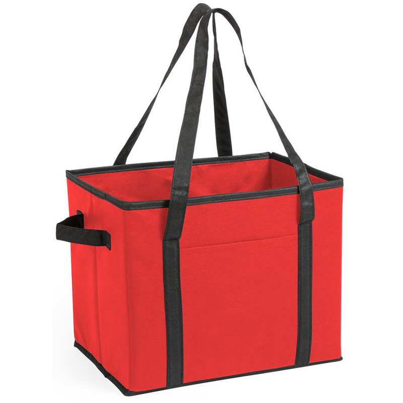 Kofferbak-kasten opberg tas rood voor auto spullen 34 x 28 x 25 cm