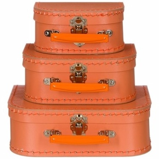 Kraamkado koffertje oranje 16 cm