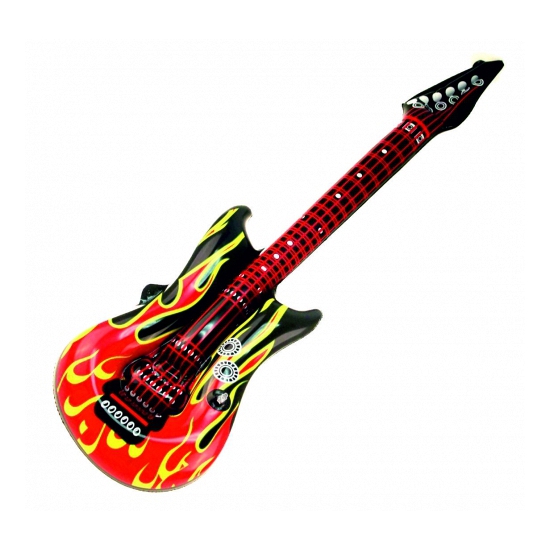 Lucht gitaar met vlammen 100 cm