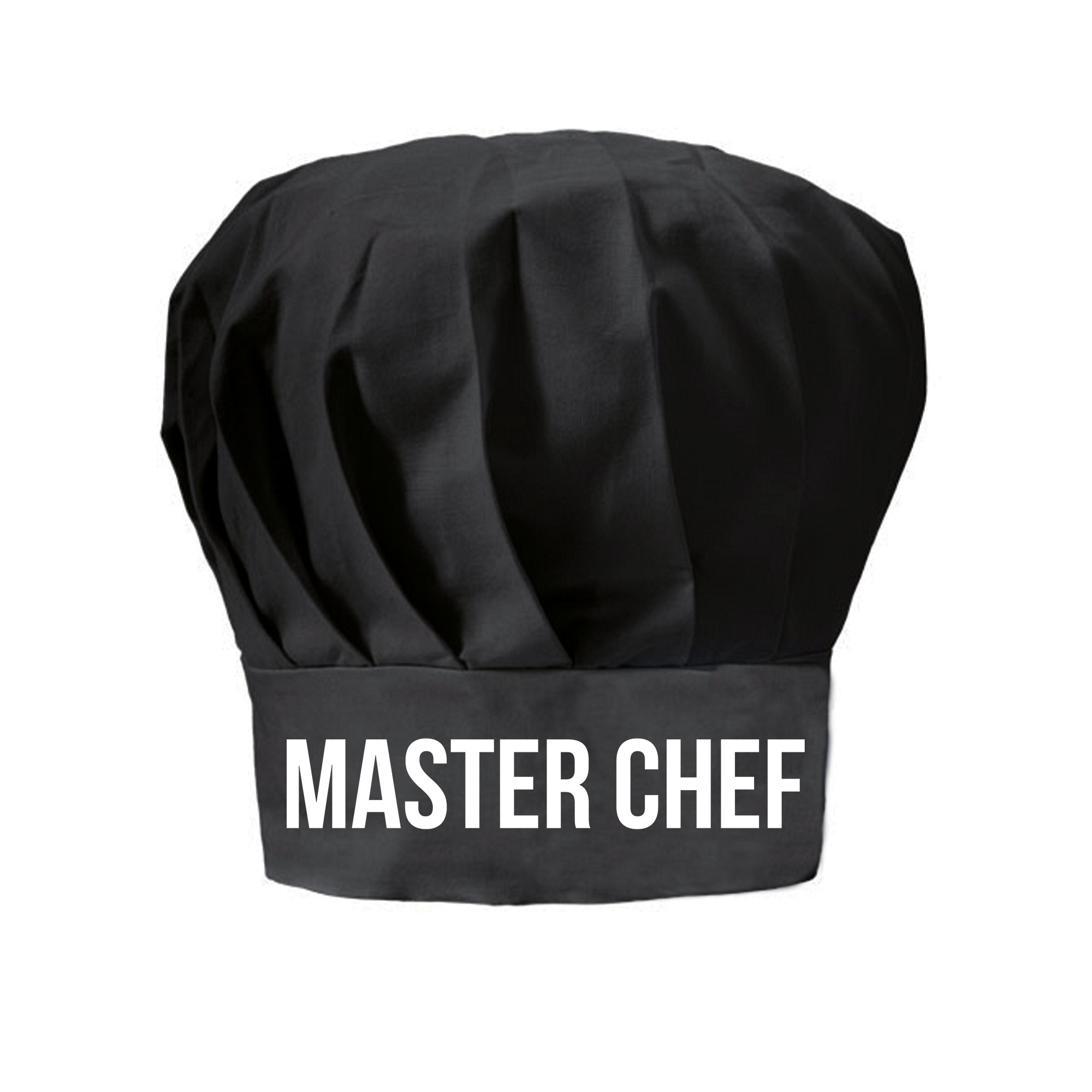 Master chef cadeau- verkleed koksmuts zwart volwassenen