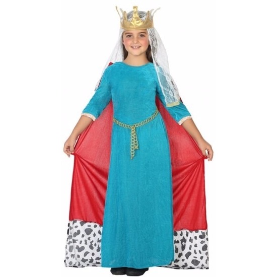 Middeleeuwse koningin verkleedjurk voor meisjes