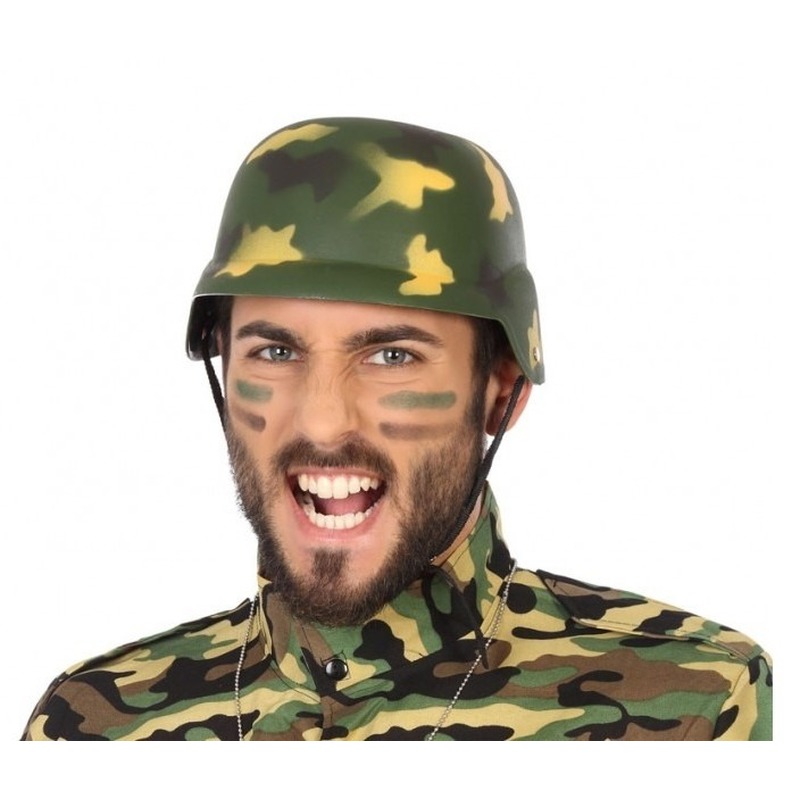 Militairen verkleed helm camouflage voor volwassenen