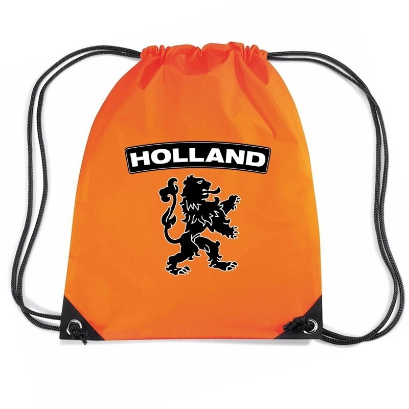Nylon rugzak Holland zwarte leeuw oranje