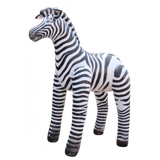 Opblaas zebra zwart-wit gestreept 81 cm