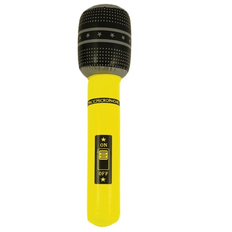 Opblaasbare microfoon geel 40 cm
