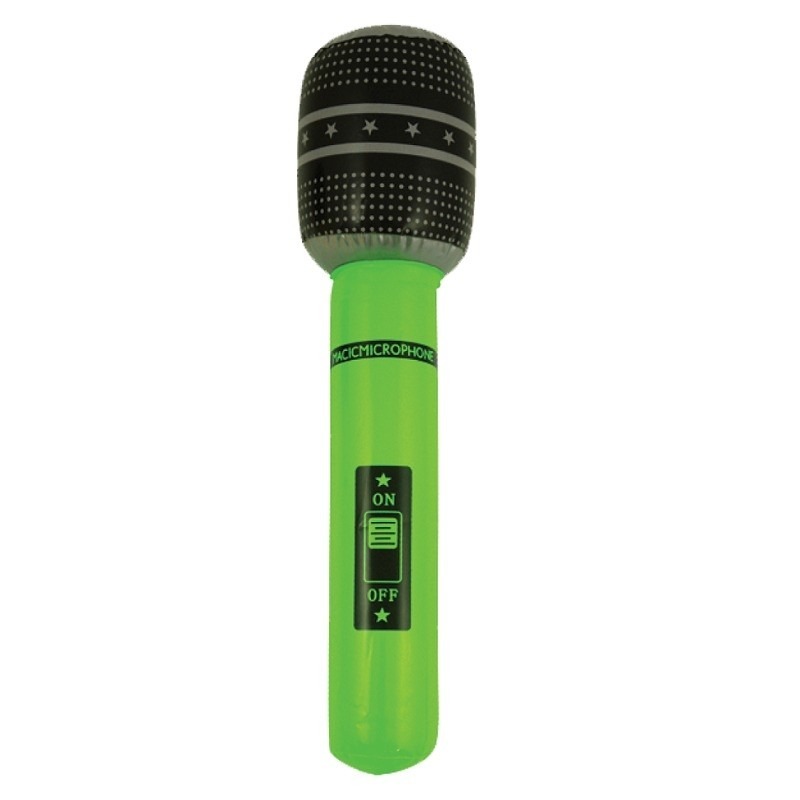 Opblaasbare microfoon groen 40 cm