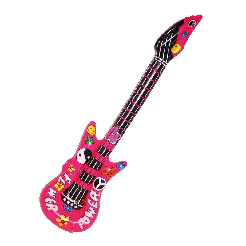Opvallende flower power gitaar 105 cm