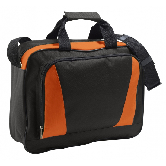 Oranje/zwarte laptop tas