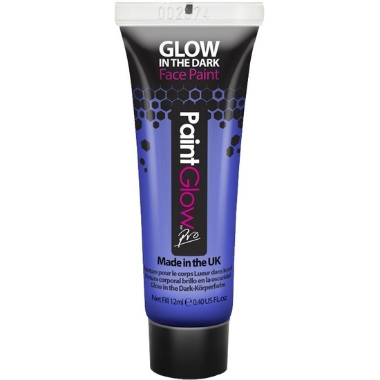 PaintGlow Face-Body paint neon blue-glow in the dark 10 ml schmink-make-up waterbasis