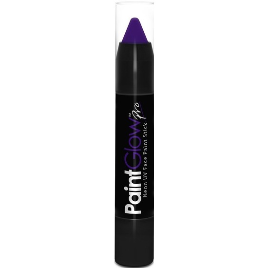 PaintGlow Face paint stick neon paars UV-blacklight 3,5 gram schmink-make-up stift-potlood