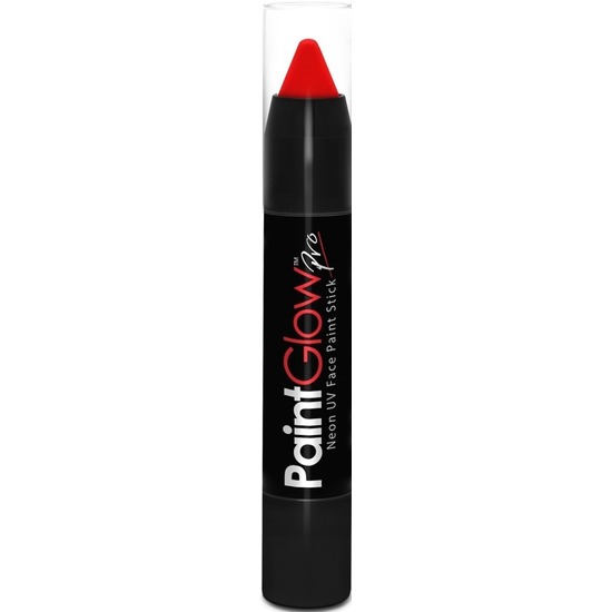 PaintGlow Face paint stick neon rood UV-blacklight 3,5 gram schmink-make-up stift-potlood