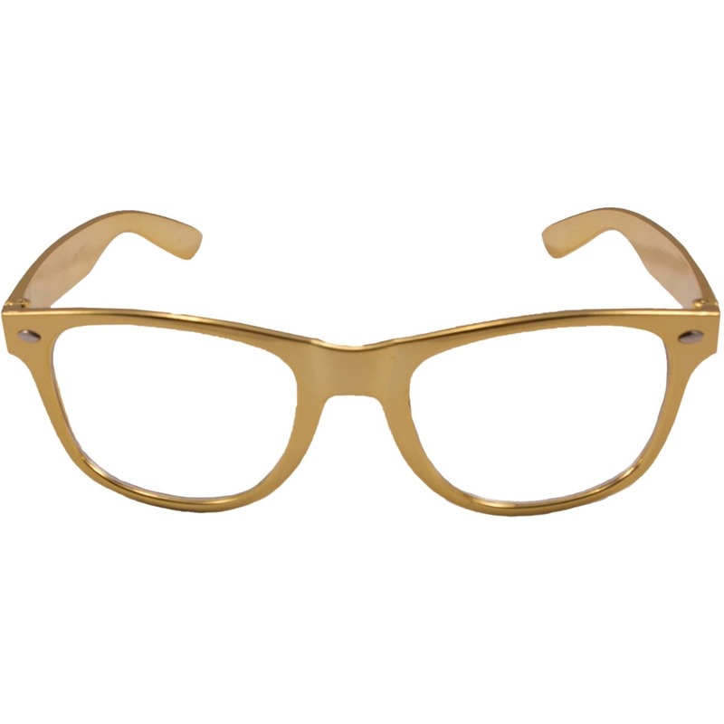Party-verkleed bril metallic goud kunststof